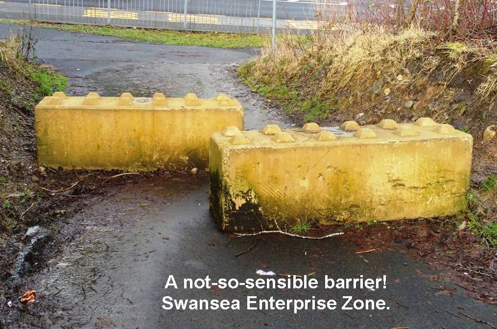 A not-so-sensible barrier, Swansea Enterprize Zone.